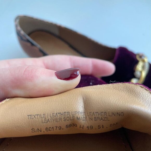 Tory Burch Snakeskin Velvet Chain Loafer Flats – Size 8 - Picture 5 of 5